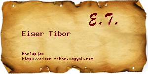 Eiser Tibor névjegykártya
